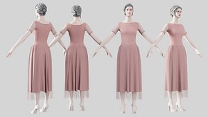 3D Dress 01 Pink model