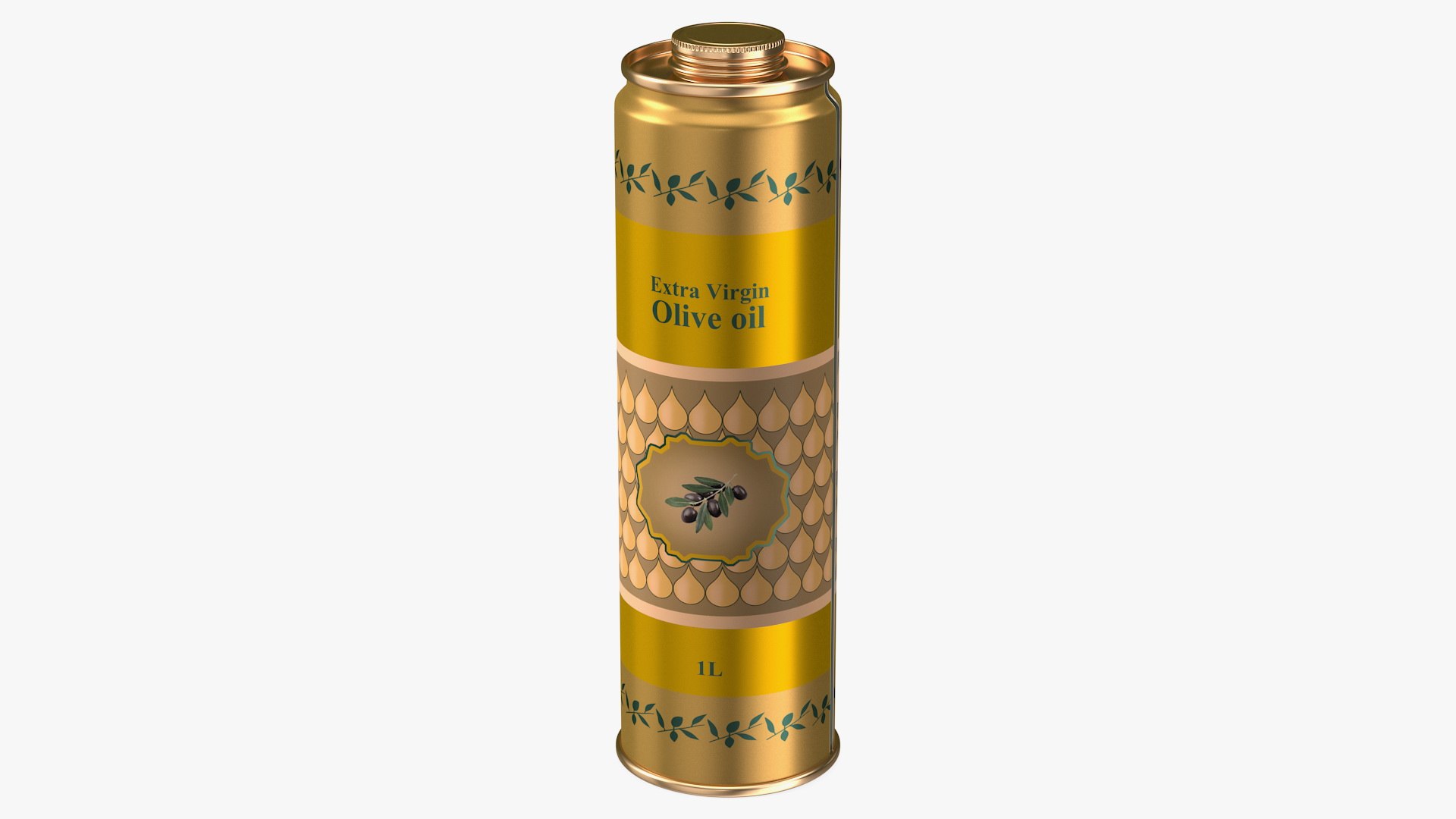 Olive Oil 1 Litre Tin Can 3D model preview