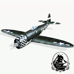 republic p-47 thunderbolt fighter 3d model