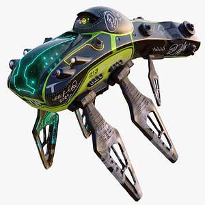 Post Apocalyptic Sci-fi Submarine Drone - Game Ready