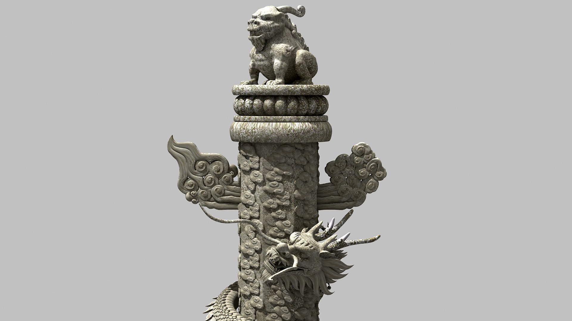 Asian Chinese Dragon Pillar 02 3D Model - TurboSquid 1809916