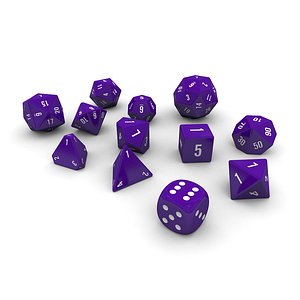 polyhedral dice set - 3d model