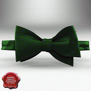 3d bow tie green model