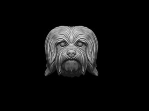 Havanese dog head pendant 3d print model 3D print model model