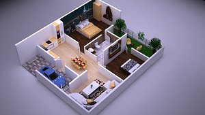 3D house hold model
