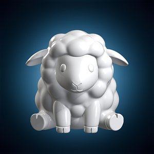 Cute Sheep Figure 3D Print Model 3D model