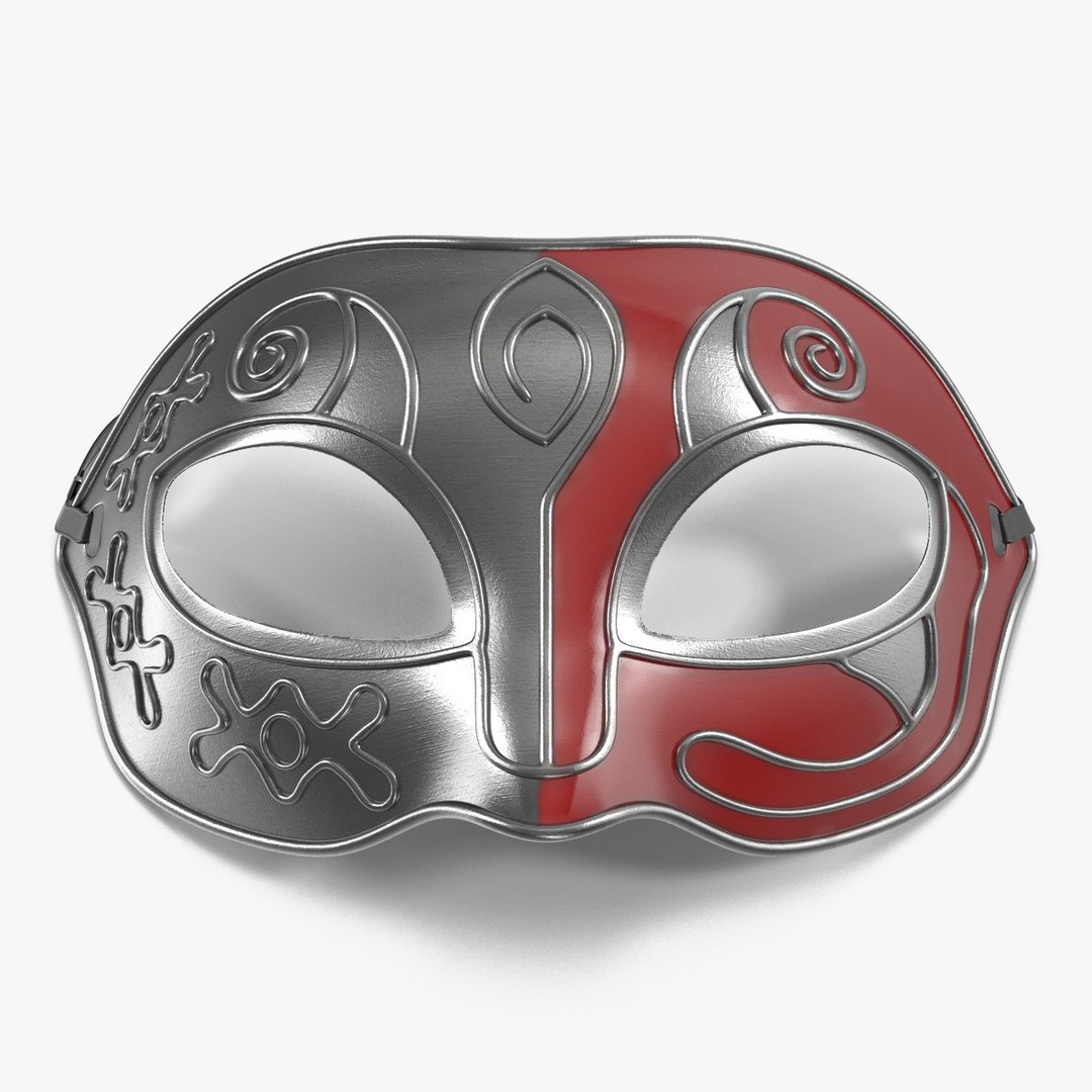 Masquerade Mask Red 3D Model 3D model preview