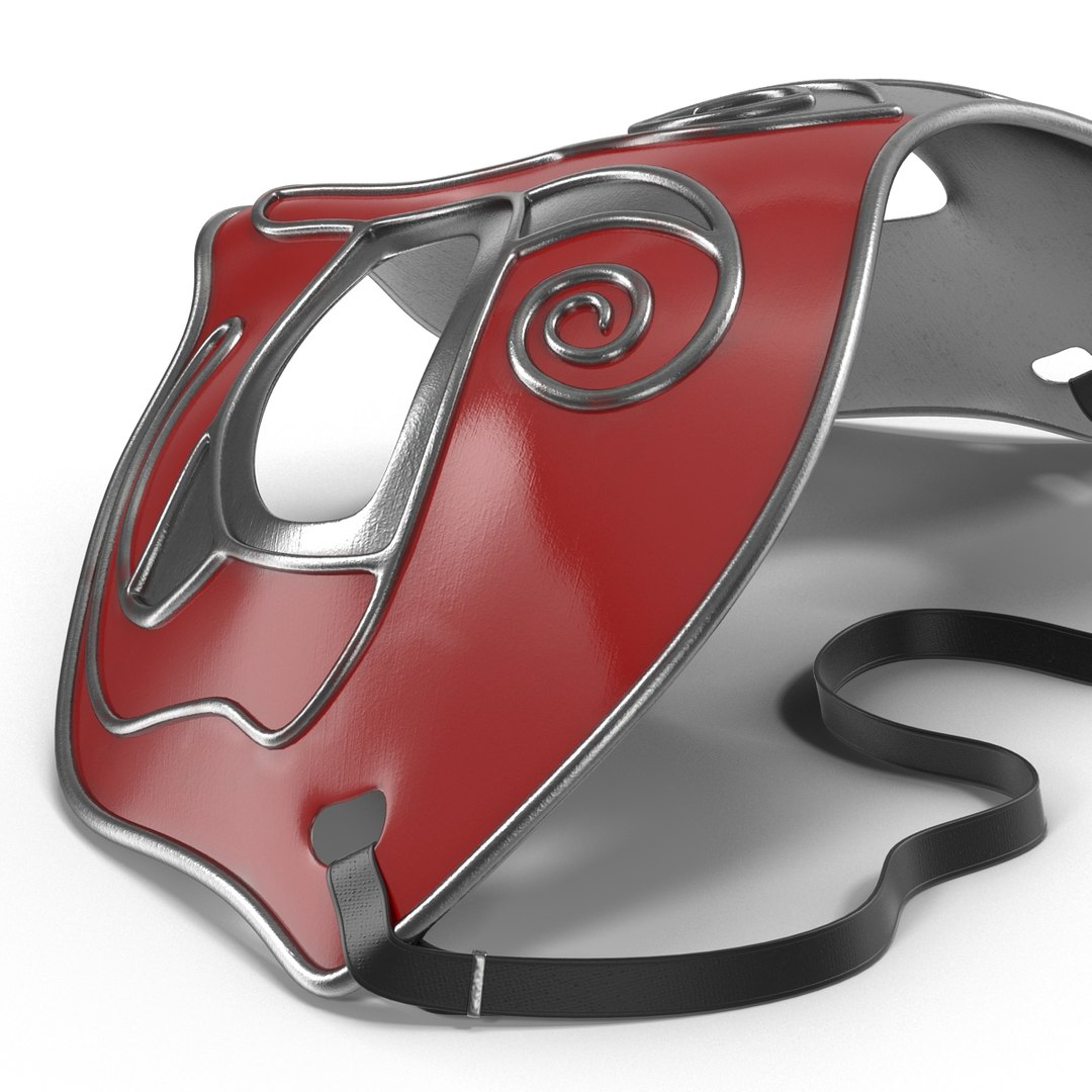 3d Model Of Masquerade Mask Red