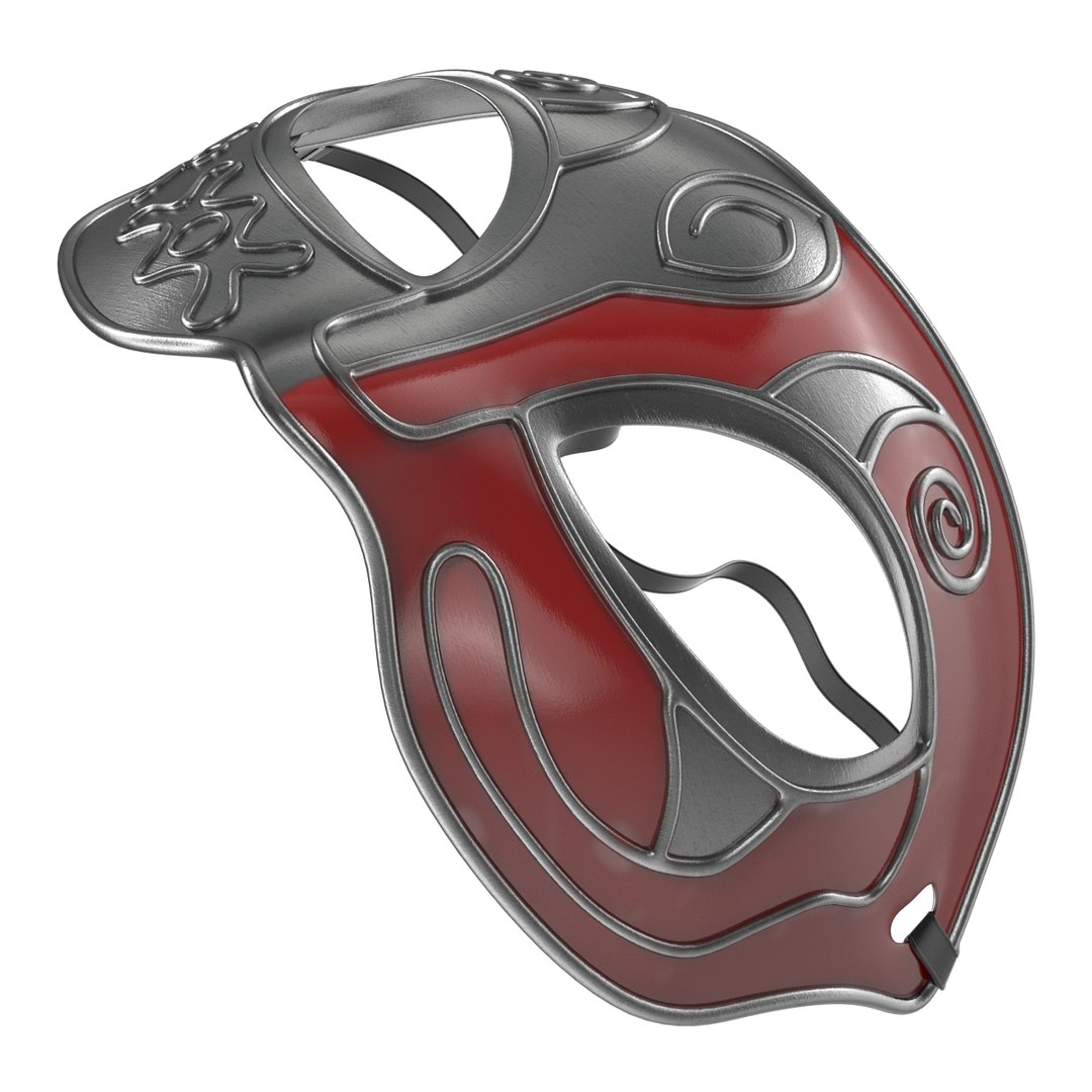 3d Model Of Masquerade Mask Red