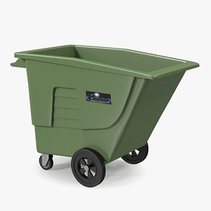 Wheeled Garbage Can Green model