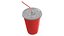Tasse de soda rouge sec