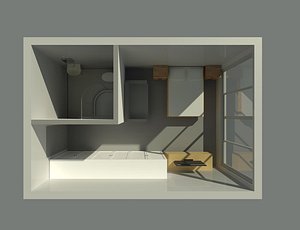 3D Simple room by REVIT 25R01 model