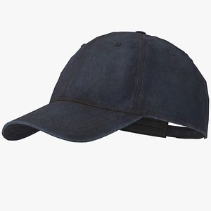 Washed Baseball Cap - Dirty Blue Jeans - Game Asset 3D 3D model