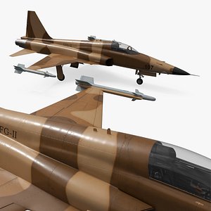 Sand Camo Jet Fighter with Wing Missiles