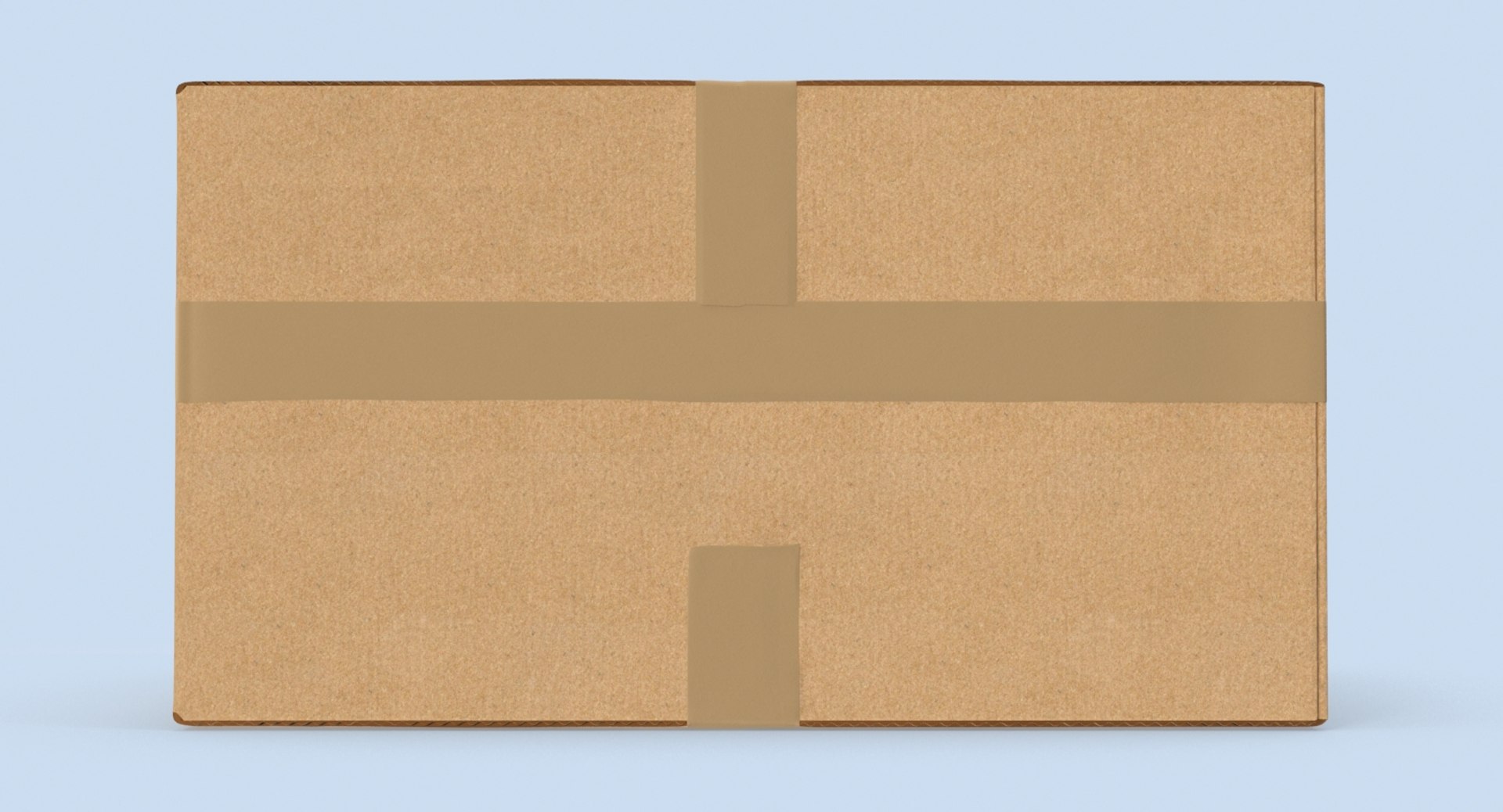 3d rectangular cardboard box tape model