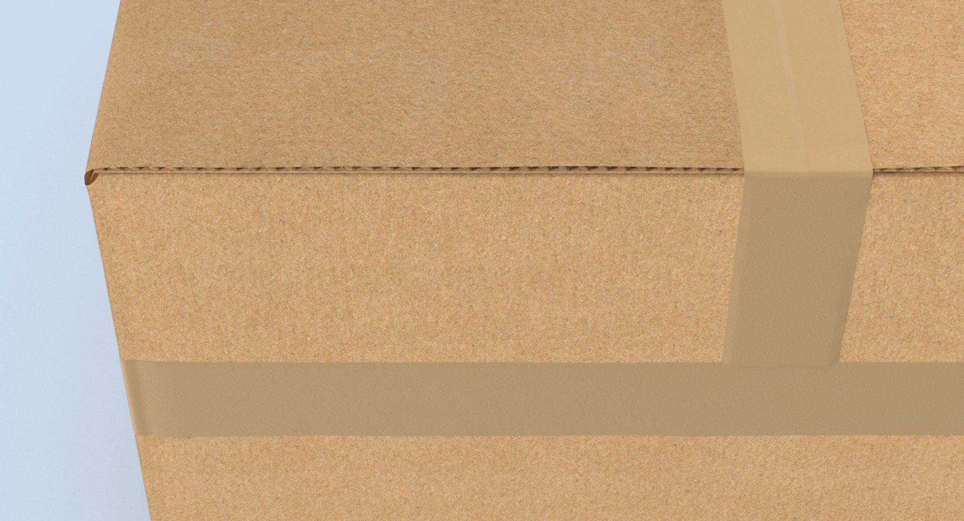 3d rectangular cardboard box tape model