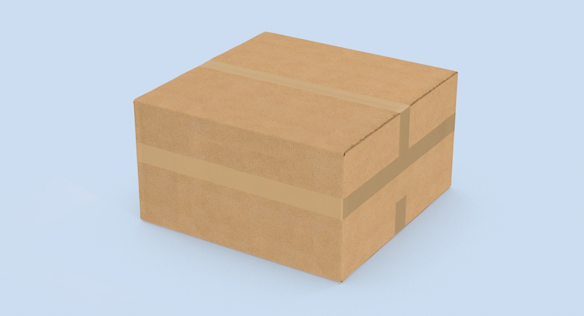 3d rectangular cardboard box tape model