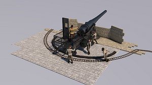 artillery battery krupp 3D model