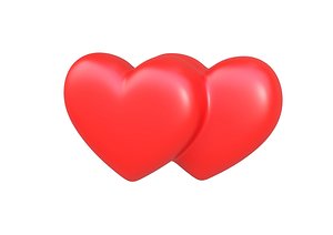 3D Double Heart 3D model