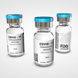 3D covid vaccine vial model