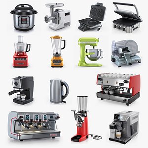 Kitchen appliances collection KitchenAid Cuisinart La Cimbali M100 DeLonghi WaringPro Instant Megaforce 3000 espresso machine meatgrinder electric grinder commercial cook cookware dining room