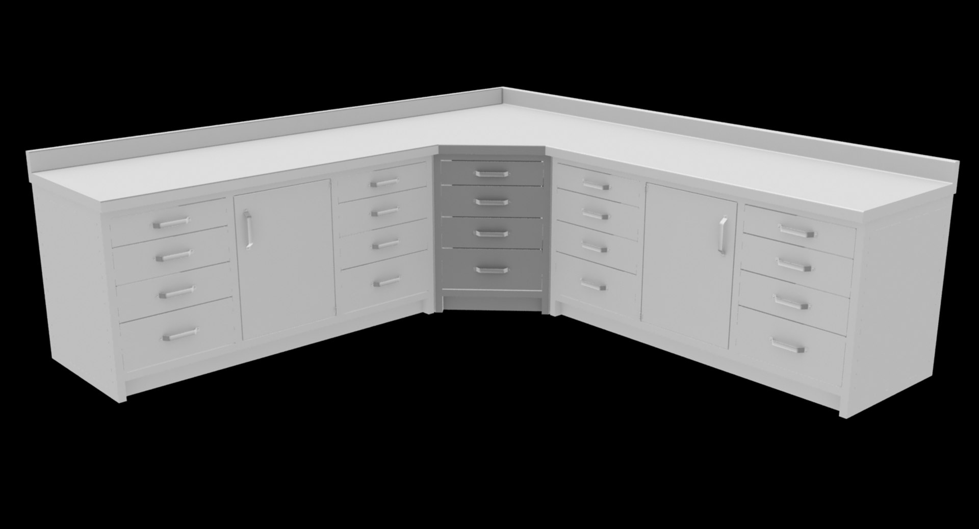 Corner Workbench Unit 3d Max