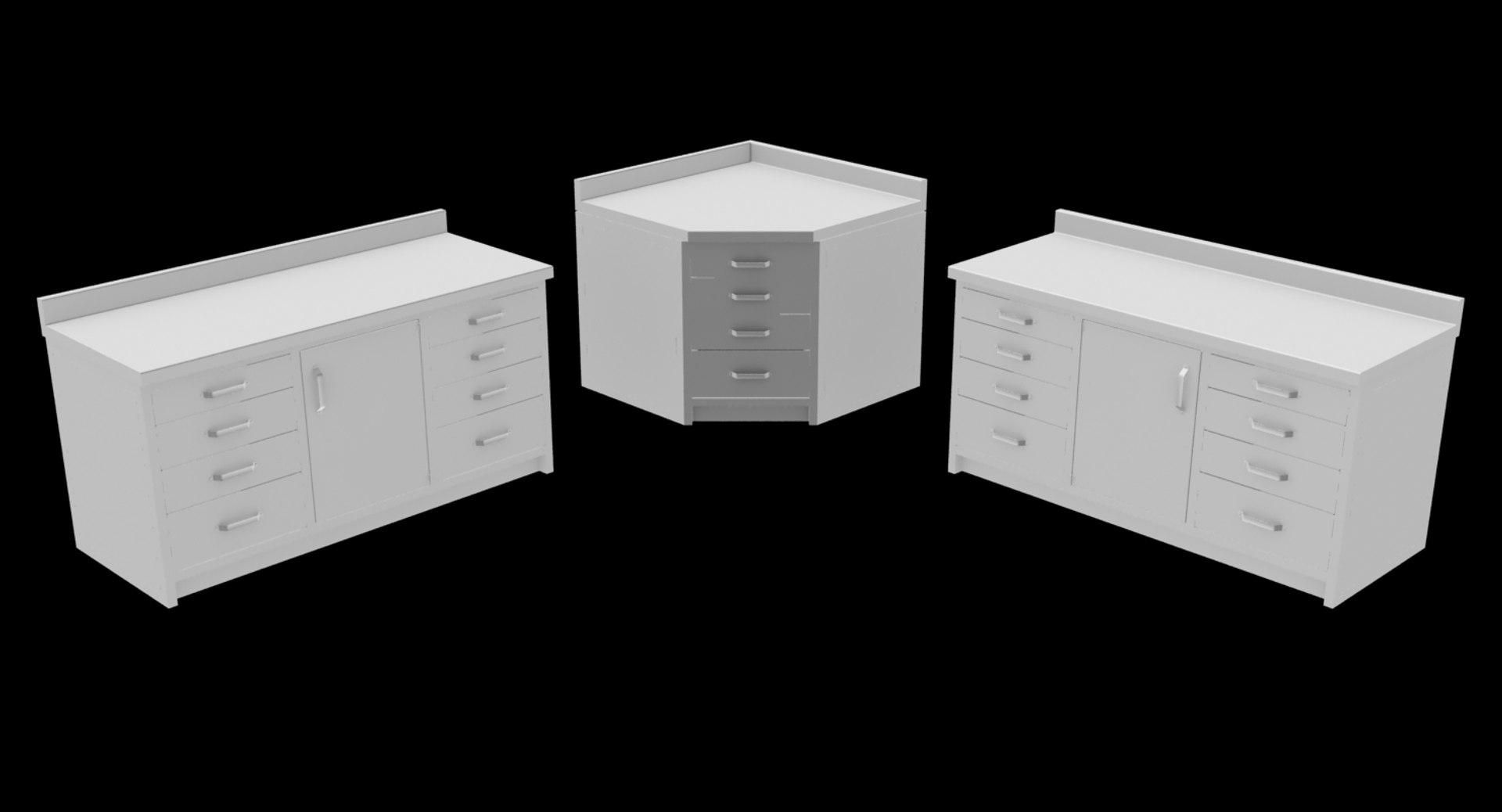 Corner Workbench Unit 3d Max