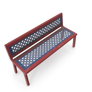 Weathered Outdoor Park Bench(1)