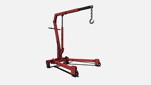engine crane red metal 3D model