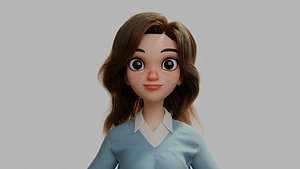 Girl In School Uniform Not Rigged 3D model
