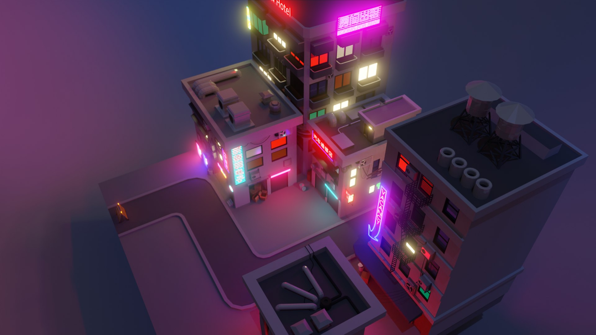 3D Cyberpunk Buildings TurboSquid 1748677   Img4 