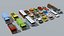 Sammlung von Low-Poly-Toon-Autos Low-Poly