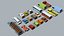 Sammlung von Low-Poly-Toon-Autos Low-Poly
