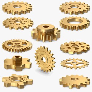 Gold Gears Collection 3D model