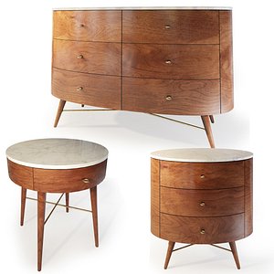 Dresser, bedside table by West Elm. Acorn, Penelope.