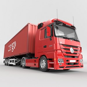 3D MercedesBenz-Actros 1860 add Container