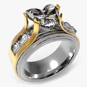 diamond engagement ring obj