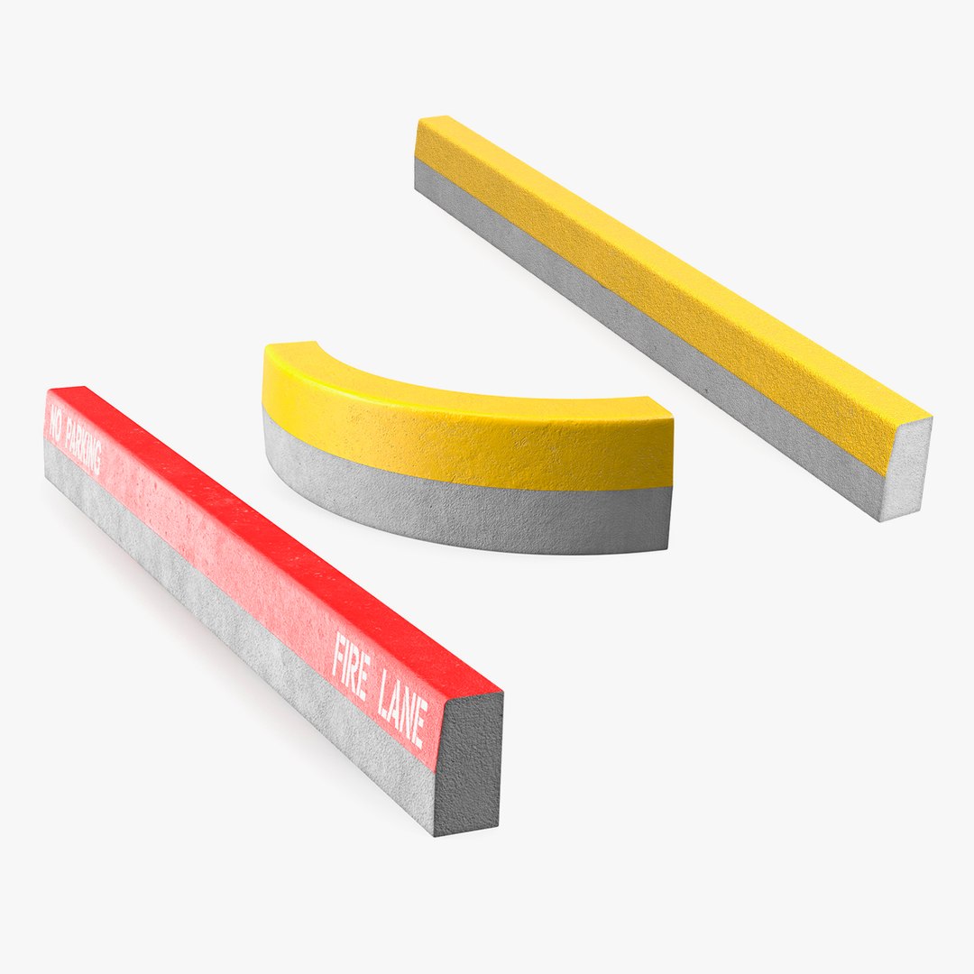 Street Curbs Collection 3D model preview