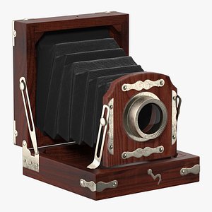 antique folding camera 3D