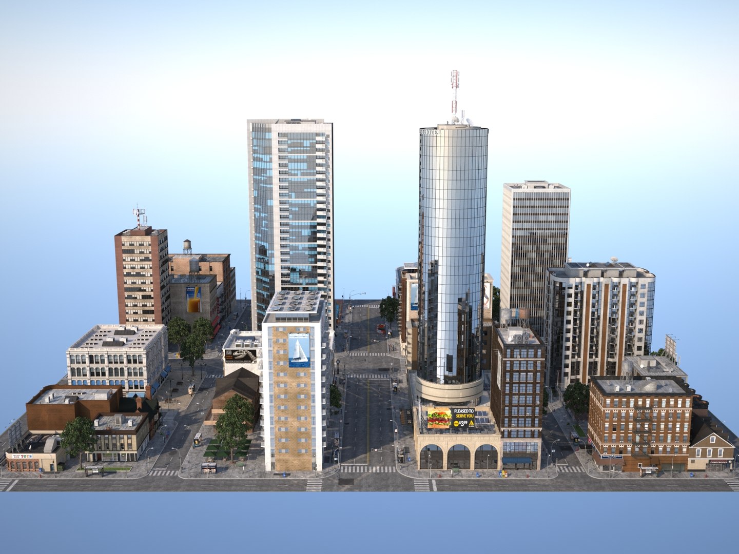 3dsmax Modular City Buildings