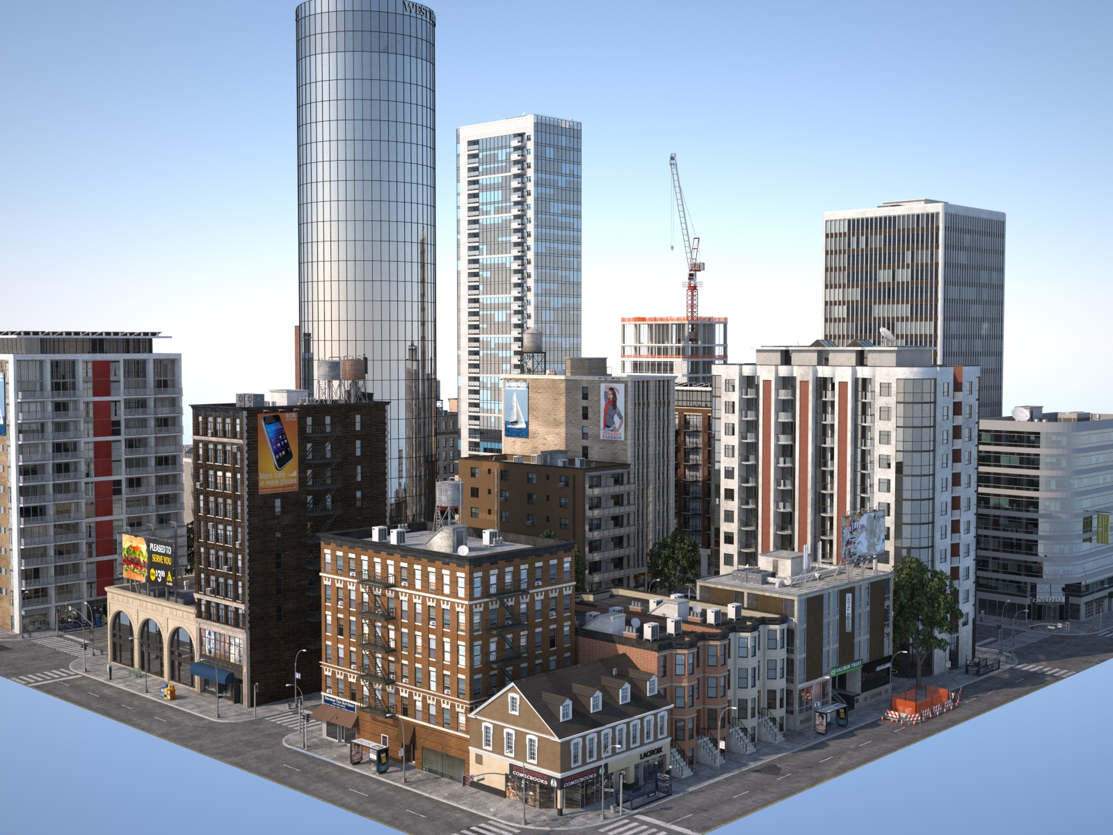 3dsmax modular city buildings