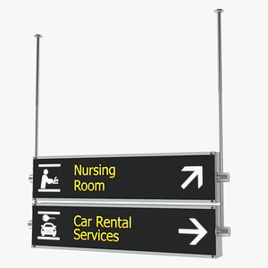 3D airport signs nursing room model