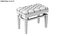 Sgabello per pianoforte dettagliato