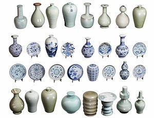 3D Chinese Blue and White Porcelain Chinese porcelain model