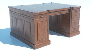Realistic Wooden Cabinet Table model 3D model