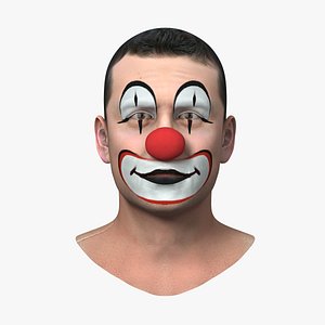 3D circus clown head model