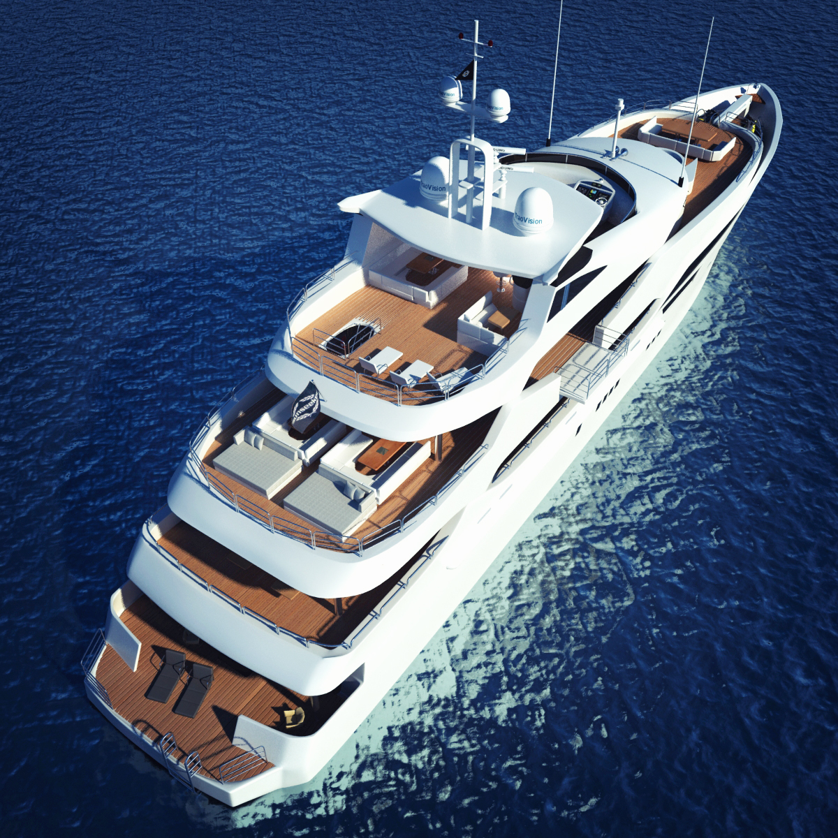 luxary yacht sunseeker predator 3d model