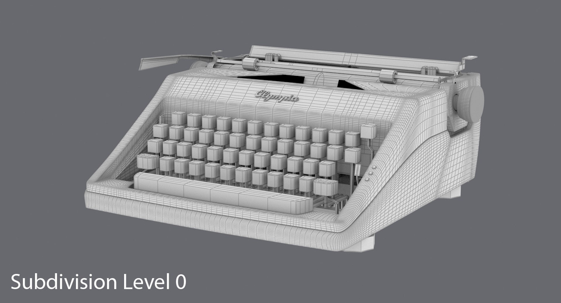 3d Model Olympia Typewriter