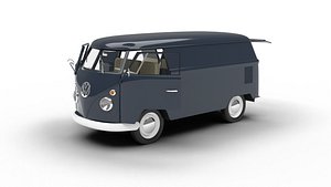 3D Volkswagen T1 Panel Van 1950 HQ 3d model