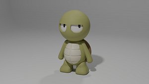 3D Cute Stylized Cartoon Turtle - 3D Printable model